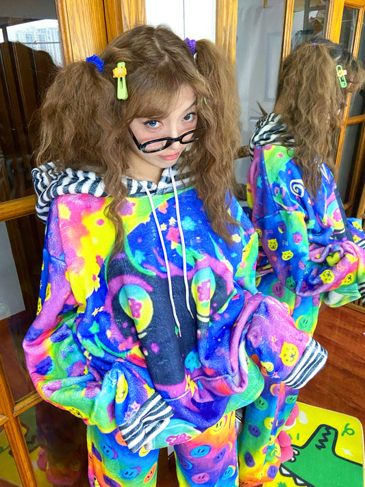Leerroo - Decora Kei Fleece Cartoon Hoodie hoodie Leerroo