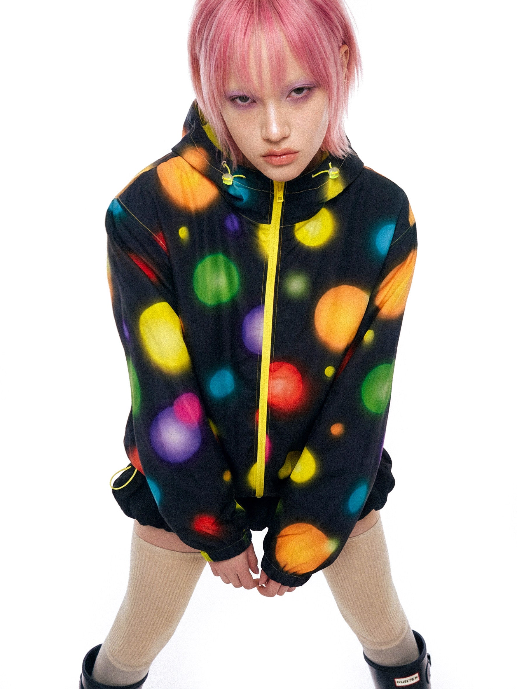 DeadEndKids - Black Polka Dot Techwear Windbreaker Jacket jacket DeadEndKids