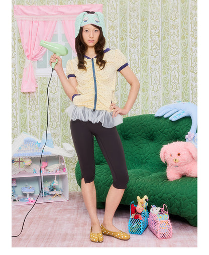 UnsocialNight - Polka Dot Hooded Lace Cardigan shirt UnsocialNight