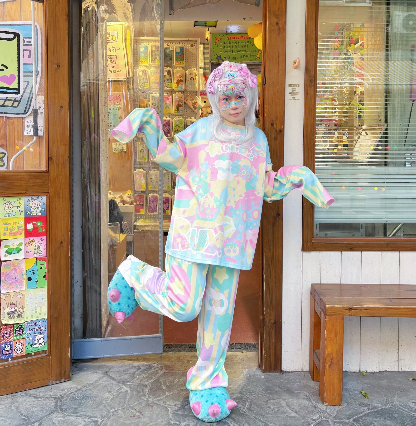 Rainbow Universe RUX - Pastel Decora Kei Two Piece Set set Rainbow Universe RUX