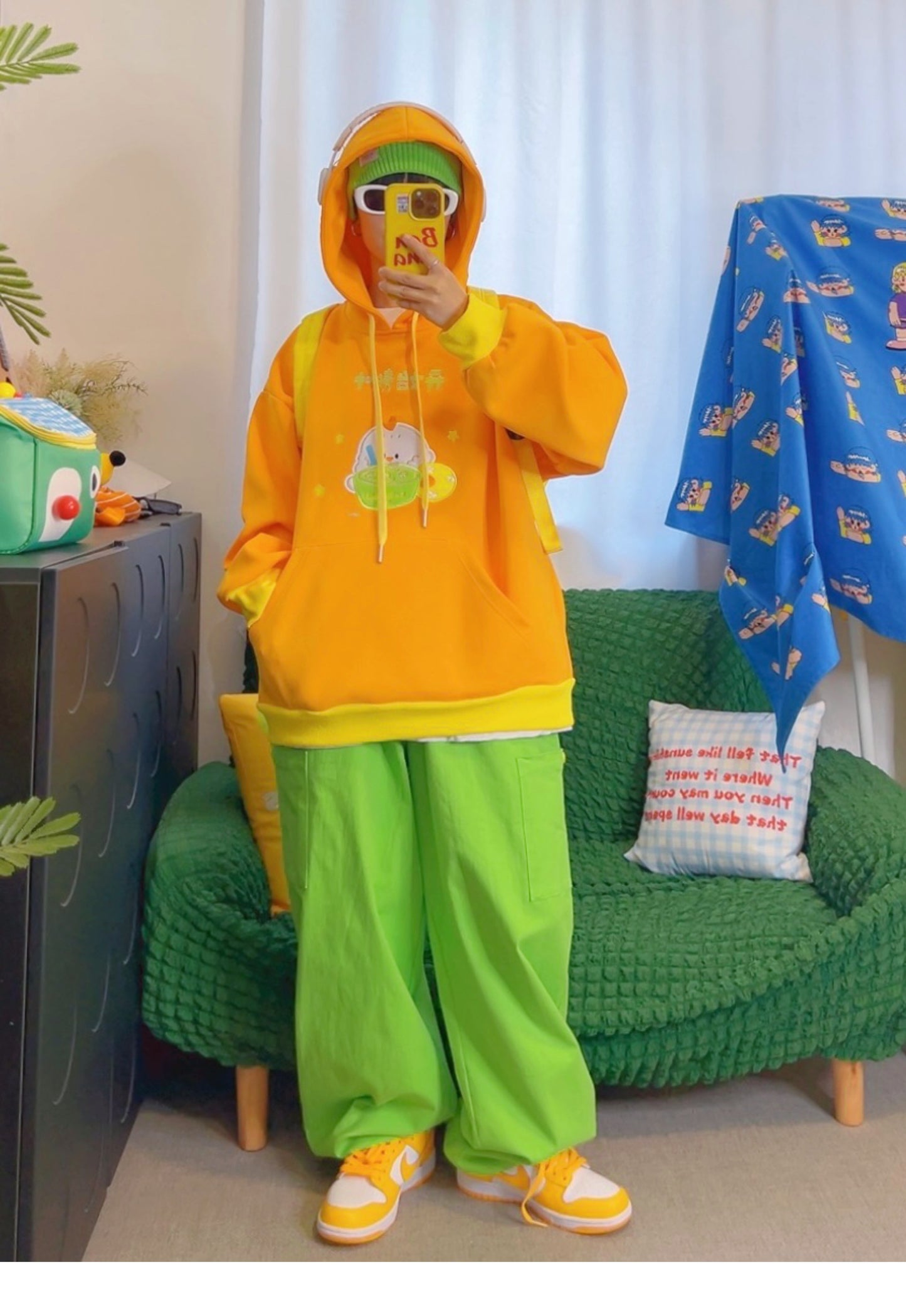 KURIOSITAET - Decora Kei Orange Hoodie Sweatshirt hoodie KURIOSITAET