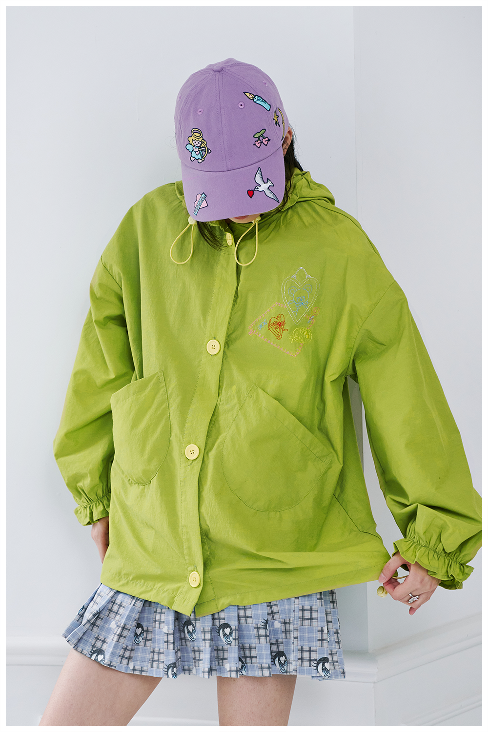 tntntutu Green Bear Hoodie | Embroidered Summer Hoodie | Lightweight Sun Protection Jacket jacket tntntutu