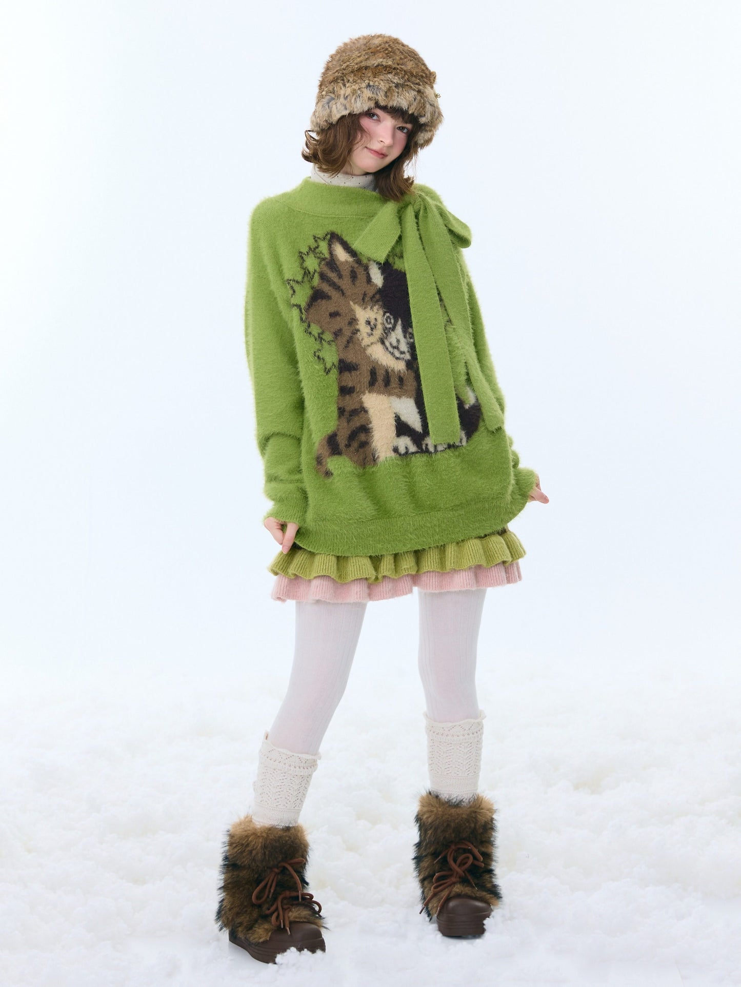 ziziFei - Girly Kei Striped Knit Skirt skirt ziziFei