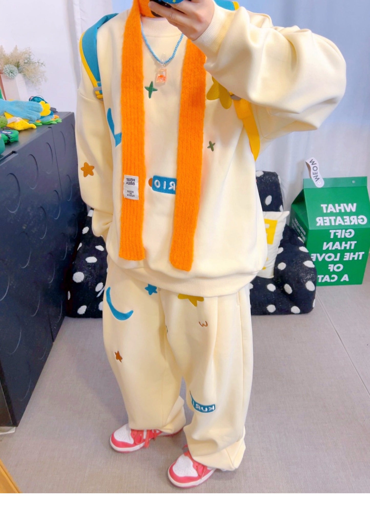 KURIOSITAET 杏色卫裤女冬加绒加厚 pants KURIOSITAET