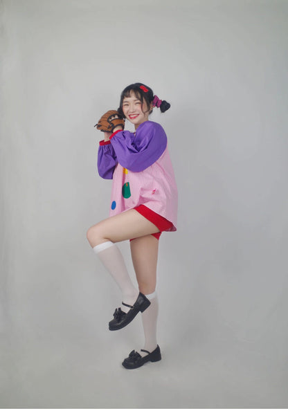 GOODBABY - Colorful Fruit Patchwork Purple Pullover Top overskirt goodbaby