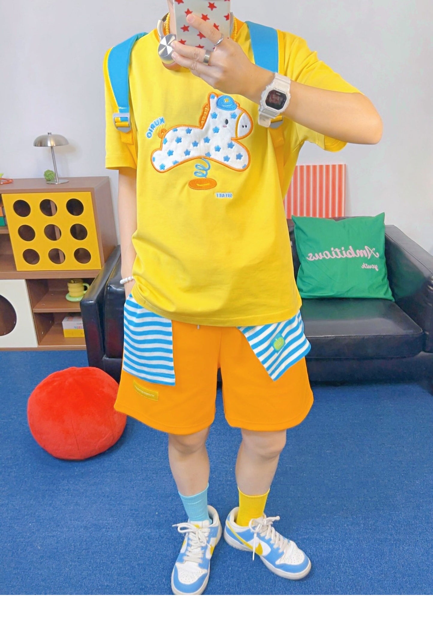 KURIOSITAET - Orange Dopamine Athletic Shorts shorts KURIOSITAET