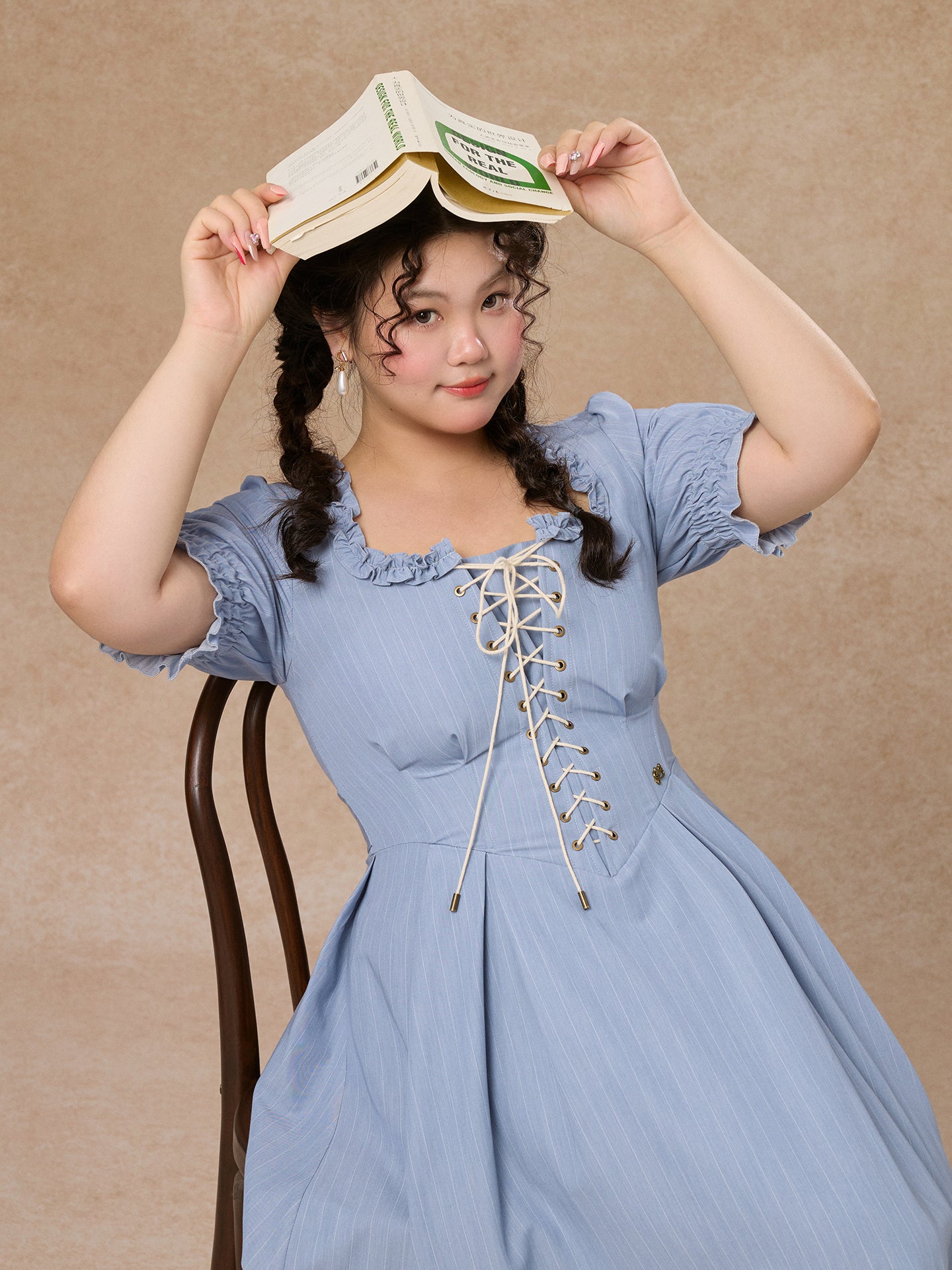 LaceMade - French Style Striped Short Sleeve Dress Plus Size dress LaceMade