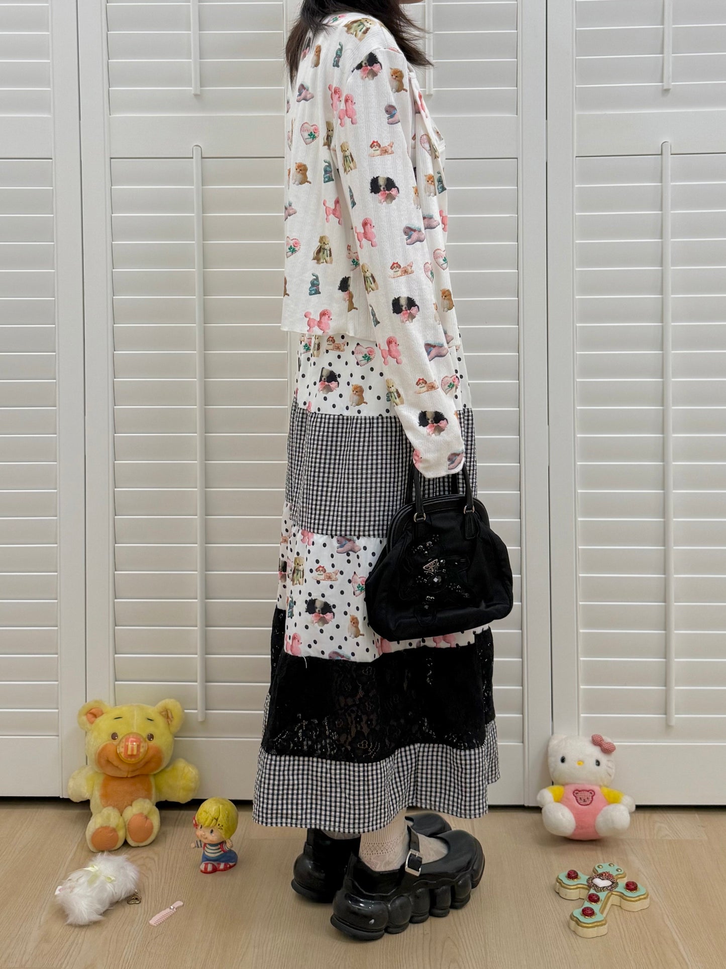 KaiXin hostel - Polka Doll Lace Long Skirt skirt KaiXin hostel