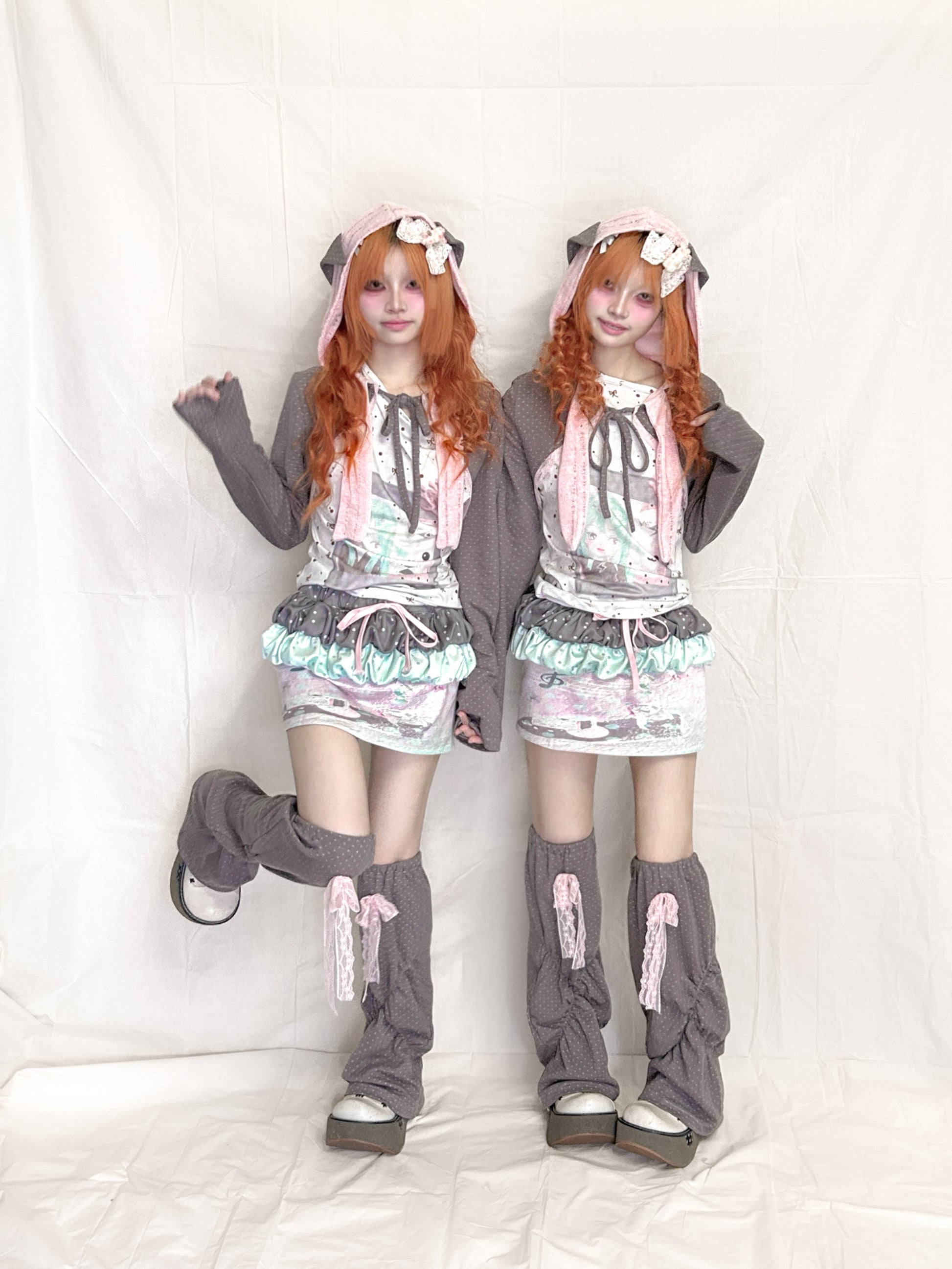 YJM with biubiu - Cream Puff Skirt with 3D Floral Edge skirt YJM with biubiu