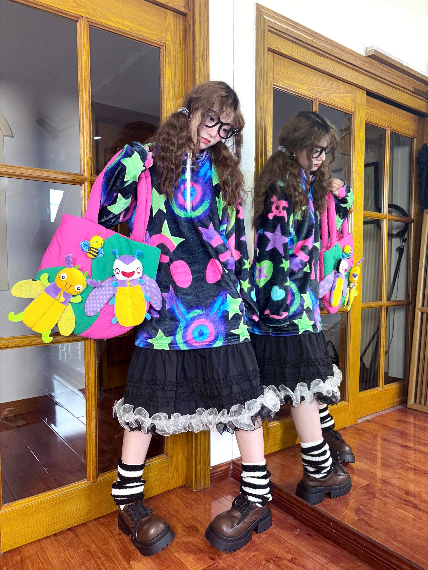 Leerroo - Y2K Kawaii Fleece Sweatshirt sweatshirt Leerroo