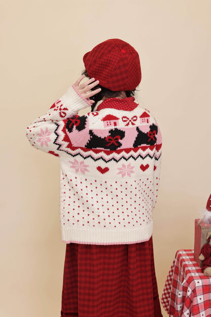 SemenCoicis - Kawaii Fair Isle Dog Knit Sweater sweater SemenCoicis