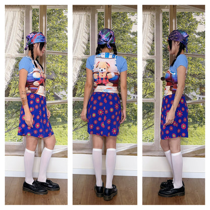 bunnybunnygun - Cartoon Flower Mini Skirt skirt bunnybunnygun