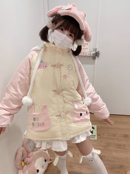 Blurred Bear - Kawaii Bunny Padded Down Jacket coat Blurred Bear