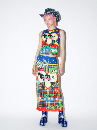DeadEndKids - Cute Graphic A-Line Skirt skirt DeadEndKids