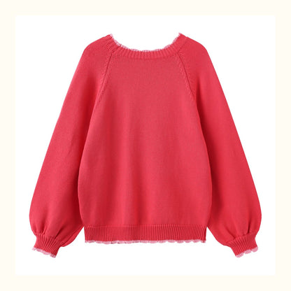 Little Berry - Kawaii Girl Illustration Red Sweater sweater Little Berry