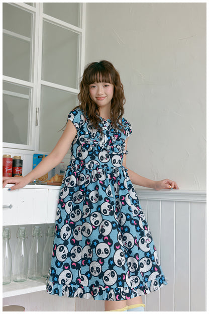 tntntutu Cute Summer Bubble Dress | Harajuku Blue Panda Dress dress tntntutu