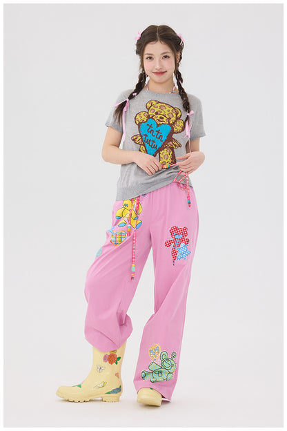 tntntutu - Pink Patchwork Bead Sweatpants pants tntntutu