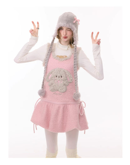 ziziFei - Girly Kei Plush Bunny Pocket Dress dress ziziFei