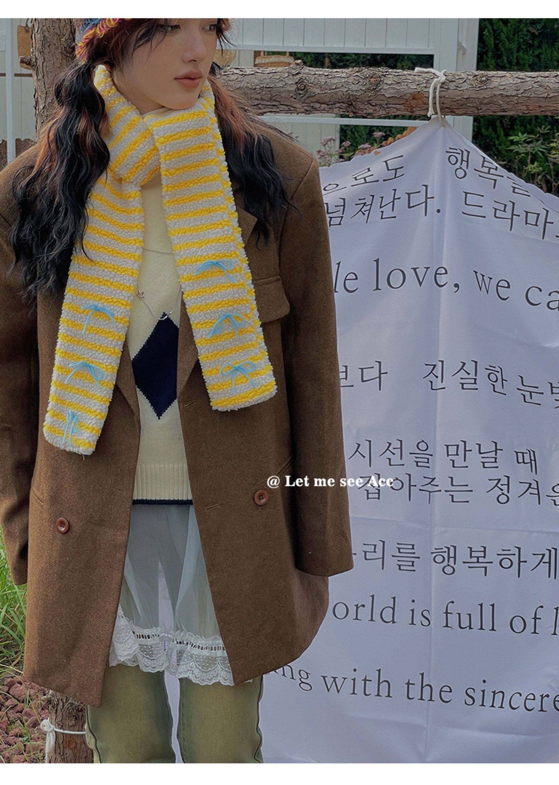 LET ME SEE - Kawaii Colorblock Lamb Scarf scarf let me see