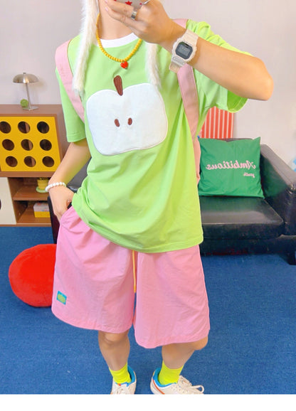 KURIOSITAET - Pink Colorblock Sport Shorts shorts KURIOSITAET