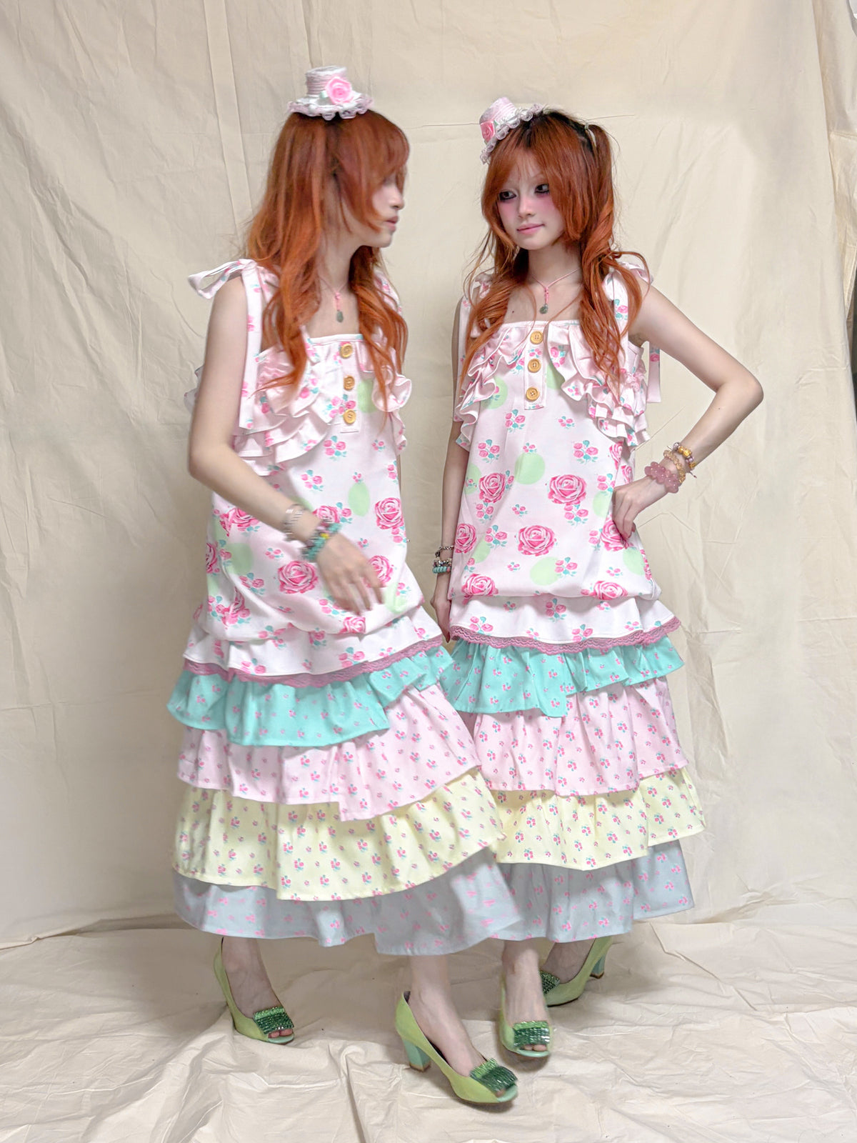 YJM with biubiu - Vintage Floral Lace Dress dress YJM with biubiu