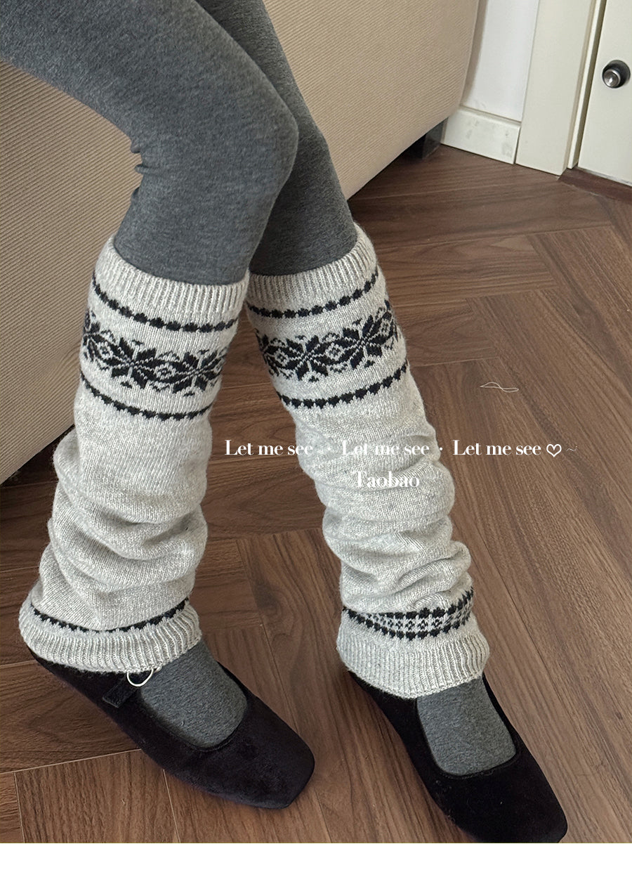 LET ME SEE - Fair Isle Snowflake Leg Warmers leg warmmers let me see