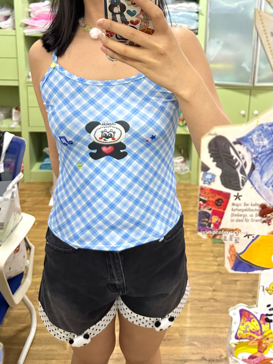 Bodytalk - Y2K Plaid Panda Tank Top camisole bodytalk