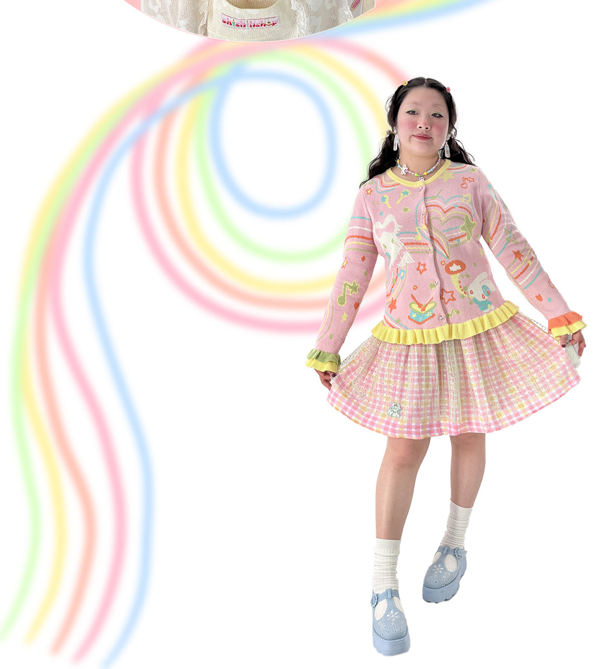 shishihshop – Kawaii Heart Knit Cardigan cardigan shishihshop