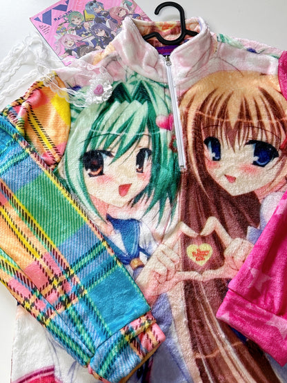 BunnyBunnyGun - Harajuku Fluffy Fleece Oversized Loungewear Top jacket bunnybunnygun