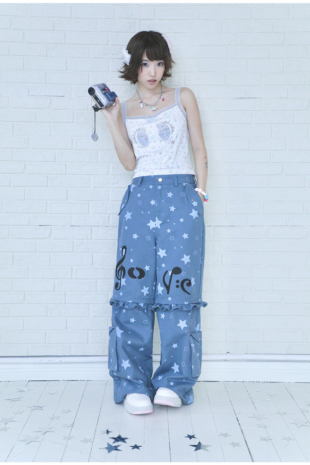 Hashtag DDD - Cartoon Eye Rhinestone Lace Cami camisole Hashtag DDD