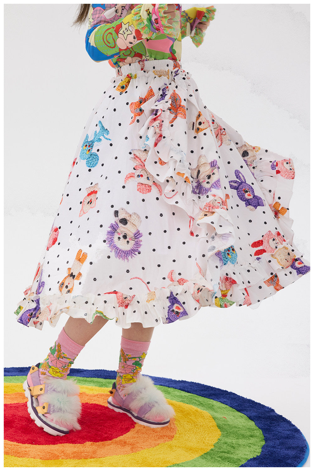 tntntutu - Polka Crochet A-Line Skirt skirt tntntutu