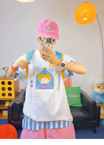 KURIOSITAET - White Playful Cotton Print Tee tee KURIOSITAET