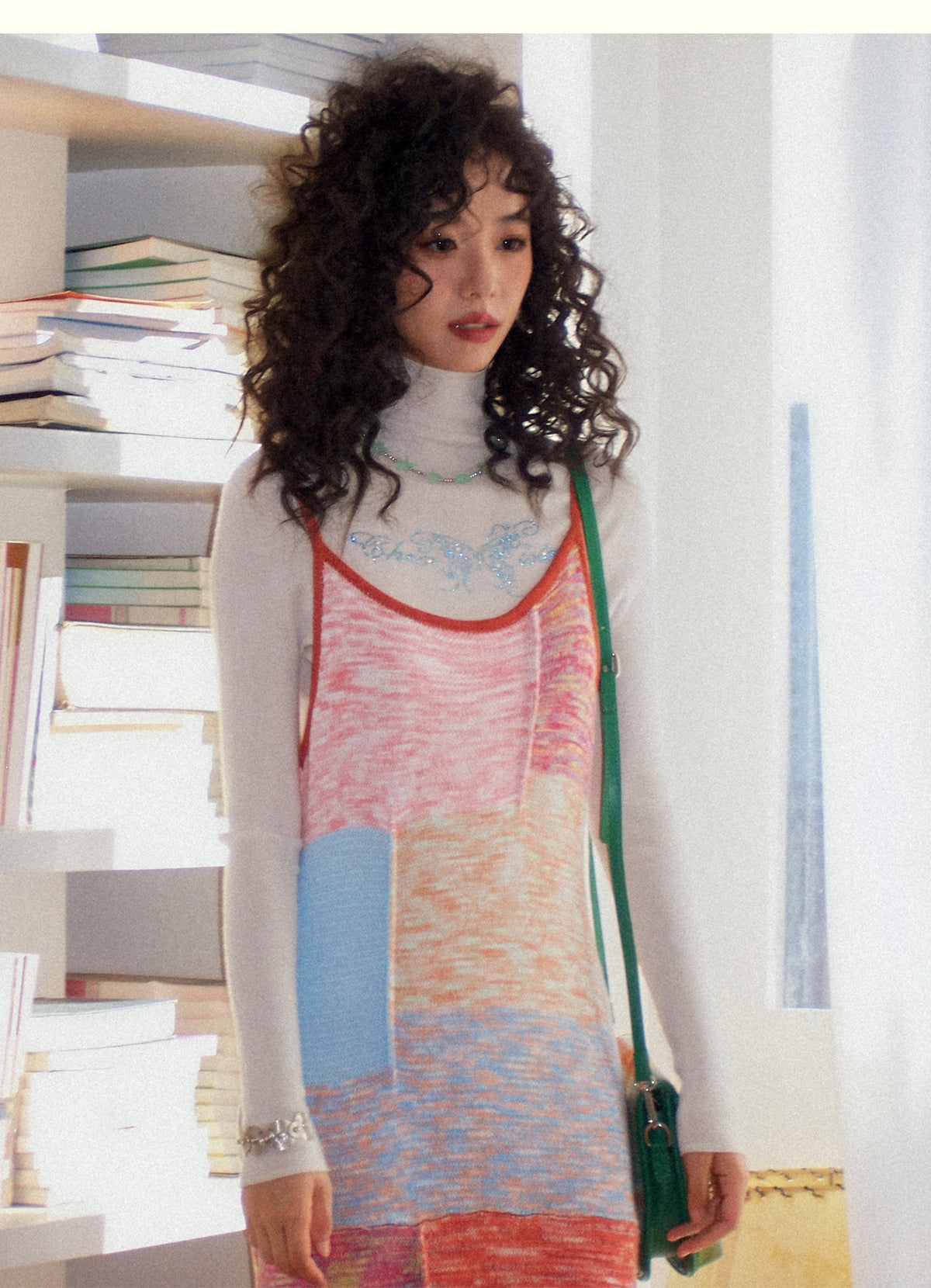 Chemical Girl - Girly Kawaii Color Block Knit Strap Dress dress chemical girl