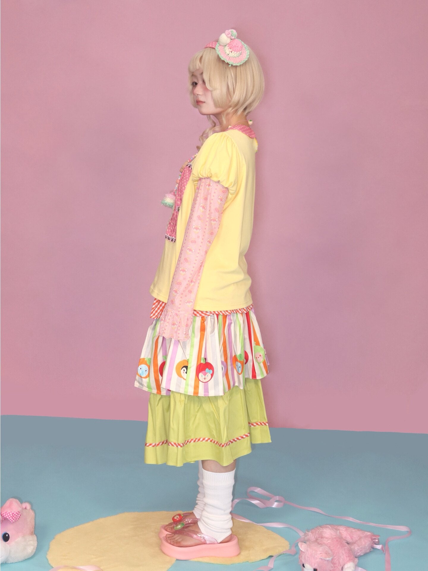 Lulululu - Yellow Polka Puff Tee shirt LULULULU