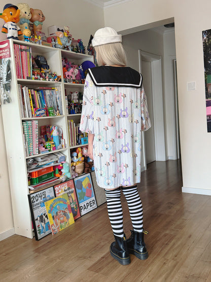 Bunnybunnygun - Guitar Sailor Collar T-Shirt Dress dress bunnybunnygun