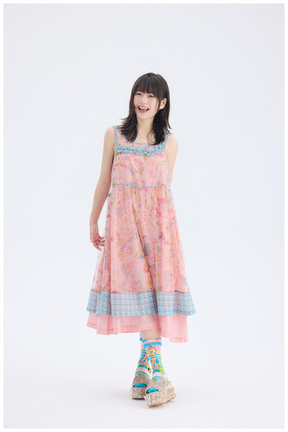tntntutu - Pink Rabbit Mesh Dress | Fairy Kei Pastel Harajuku Kawaii Dress dress tntntutu