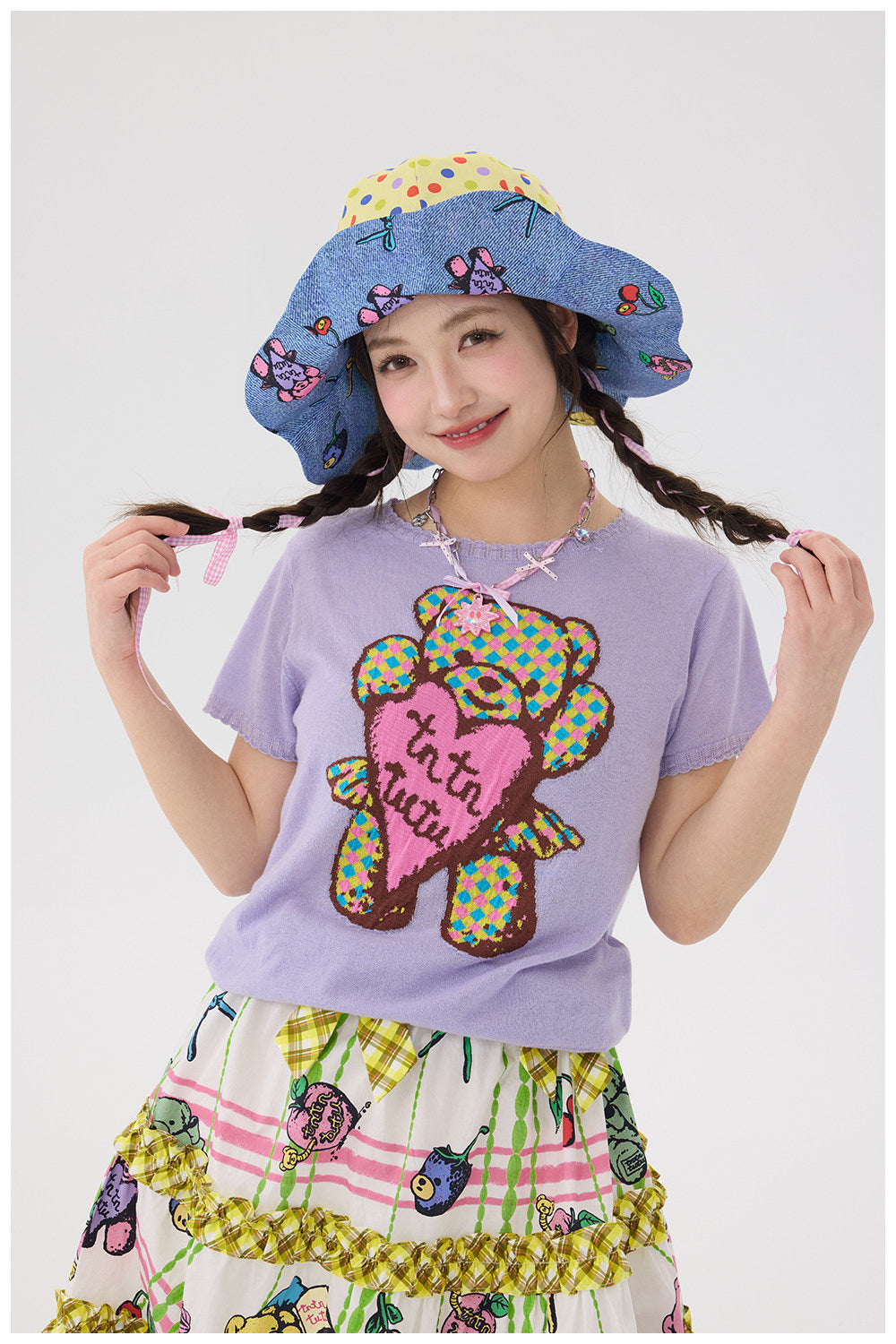 tntntutu - Colorblock Bear Knit Tee shirt tntntutu