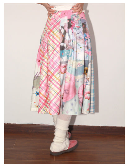 NeogoMade - Kawaii Retro Plaid Reversible Skirt skirt NeogoMade