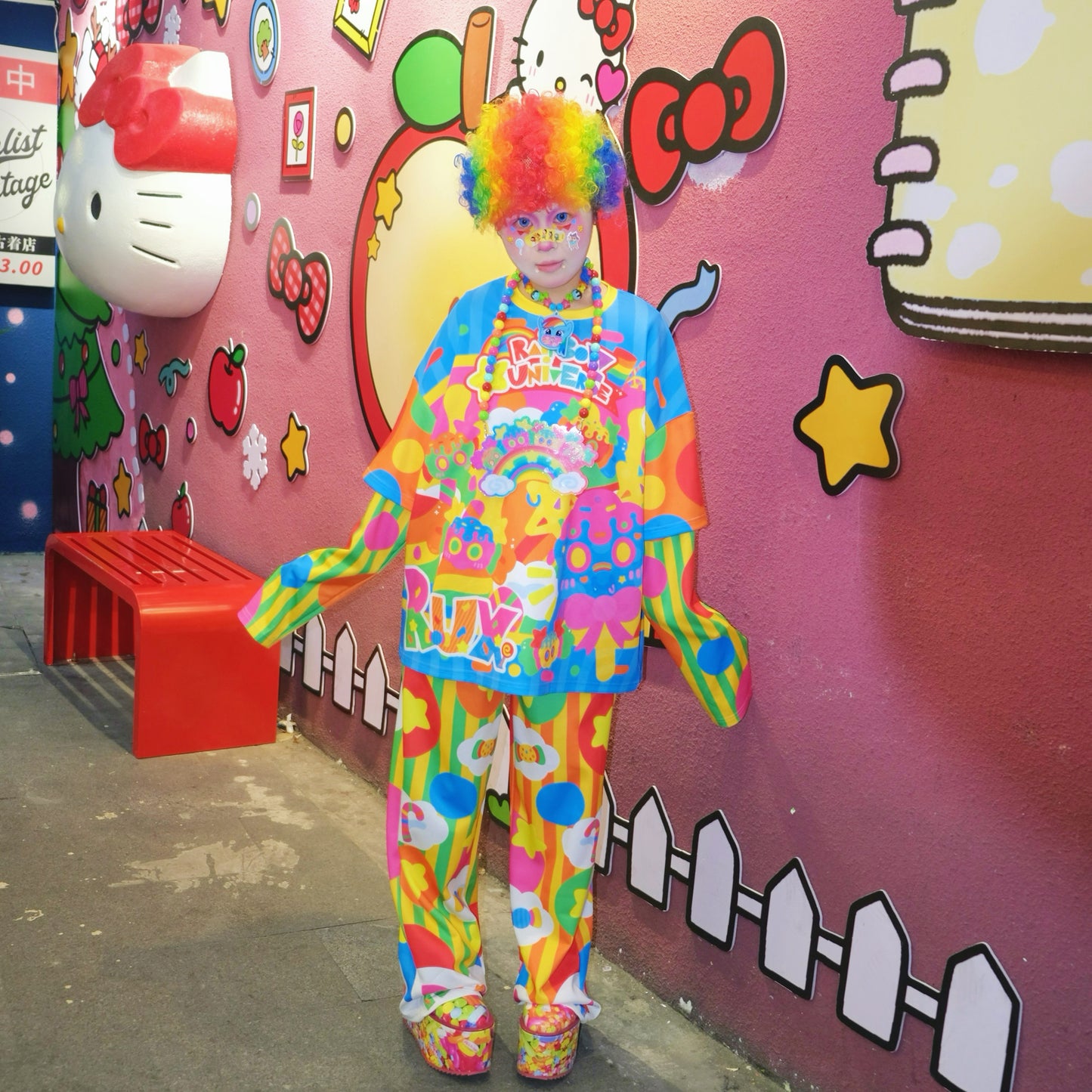 Rainbow Universe RUX - Decora Layered Top & Wide Pants Set set Rainbow Universe RUX