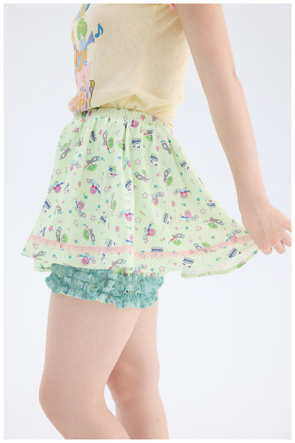 tntntutu - Mint Green Angel Print Skort | Fairy Kei Kawaii Harajuku Shorts skirt tntntutu