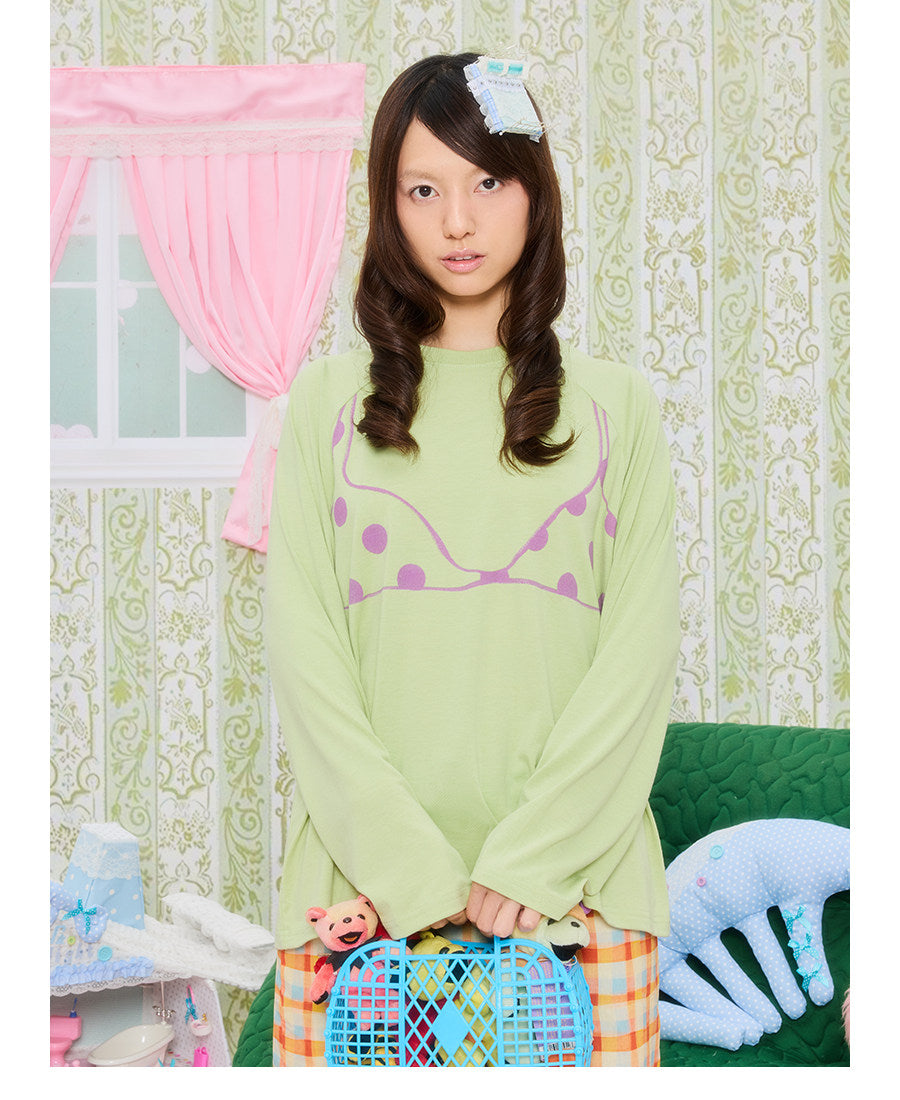UnsocialNight - Bikini Print Relaxed T-Shirt tee UnsocialNight Long Sleeve S