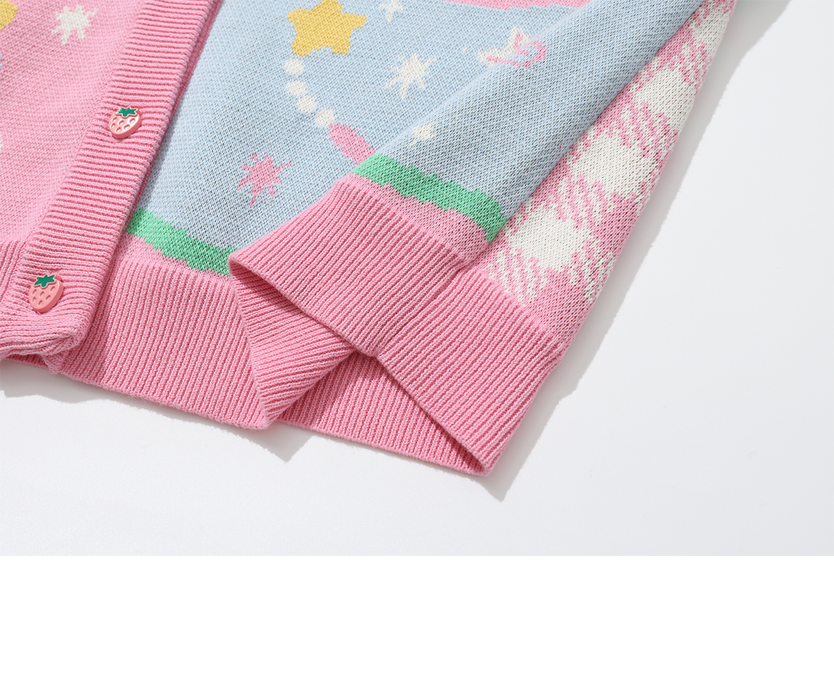 shishihshop - Strawberry Puppy Cotton Cardigan cardigan shishihshop