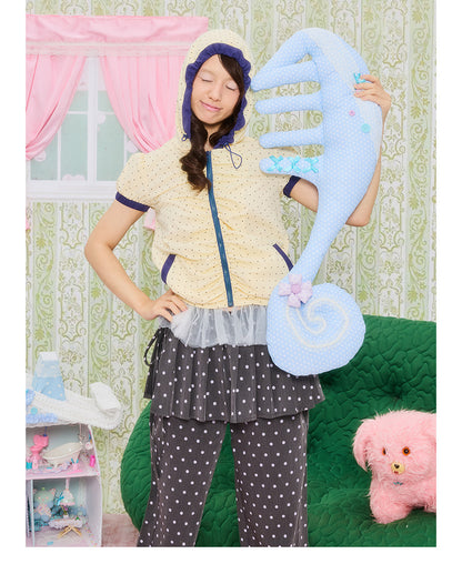 UnsocialNight - Polka Dot Hooded Lace Cardigan shirt UnsocialNight