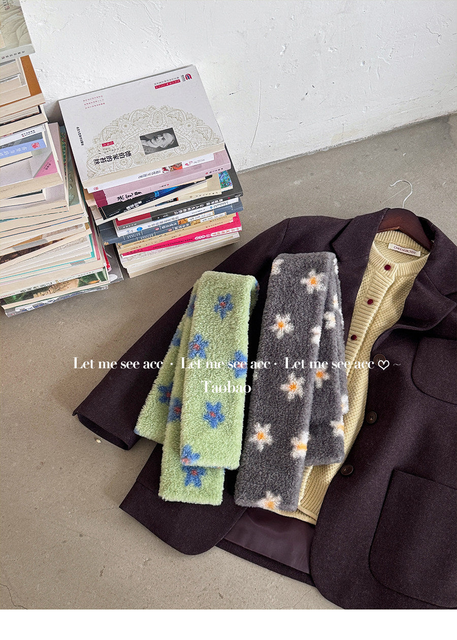 LET ME SEE - Kawaii Plush Flower Scarf scarf let me see