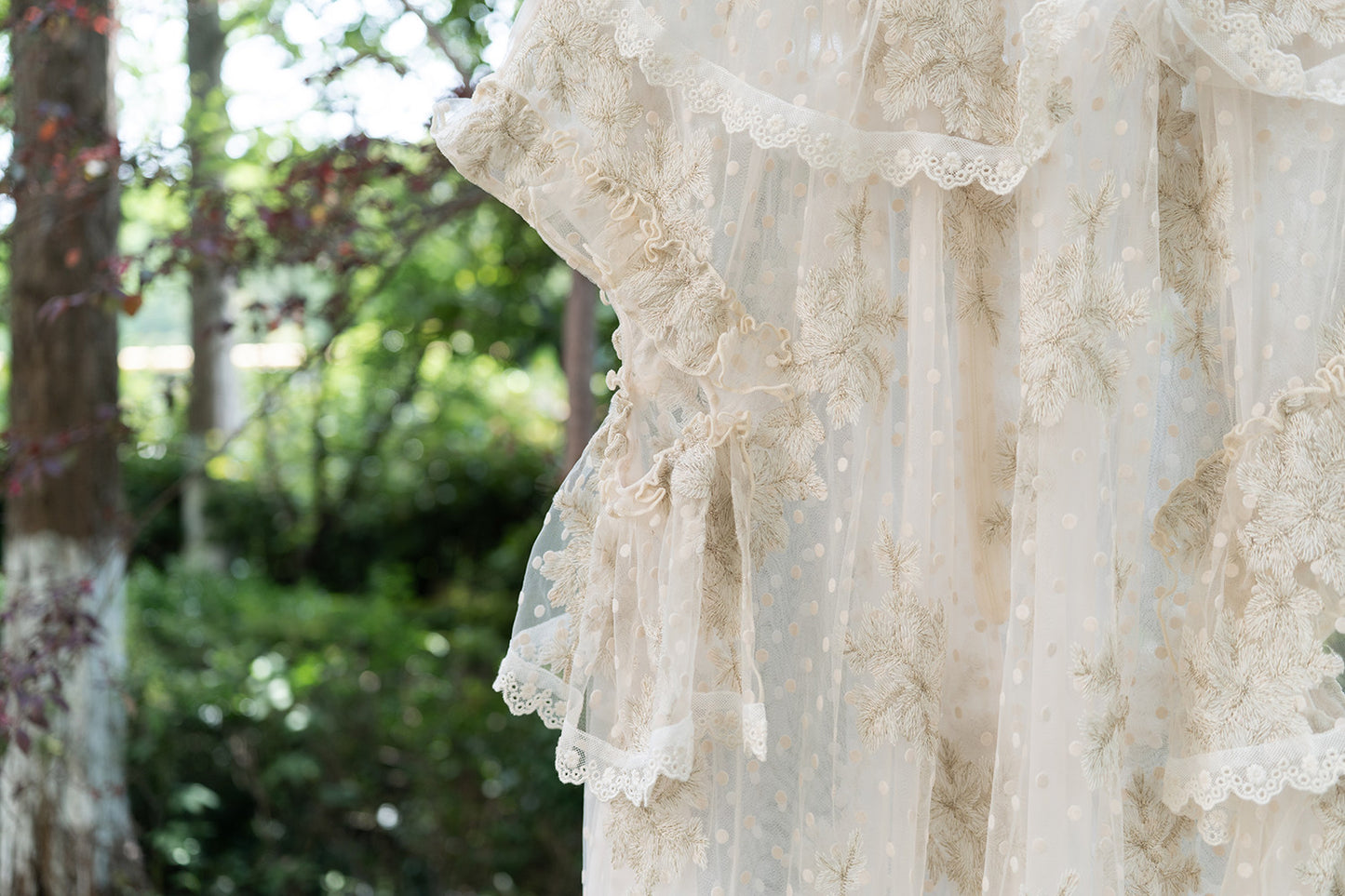 DADANAKO - Vintage Embroidered Mesh Maxi Dress dress DADANAKO