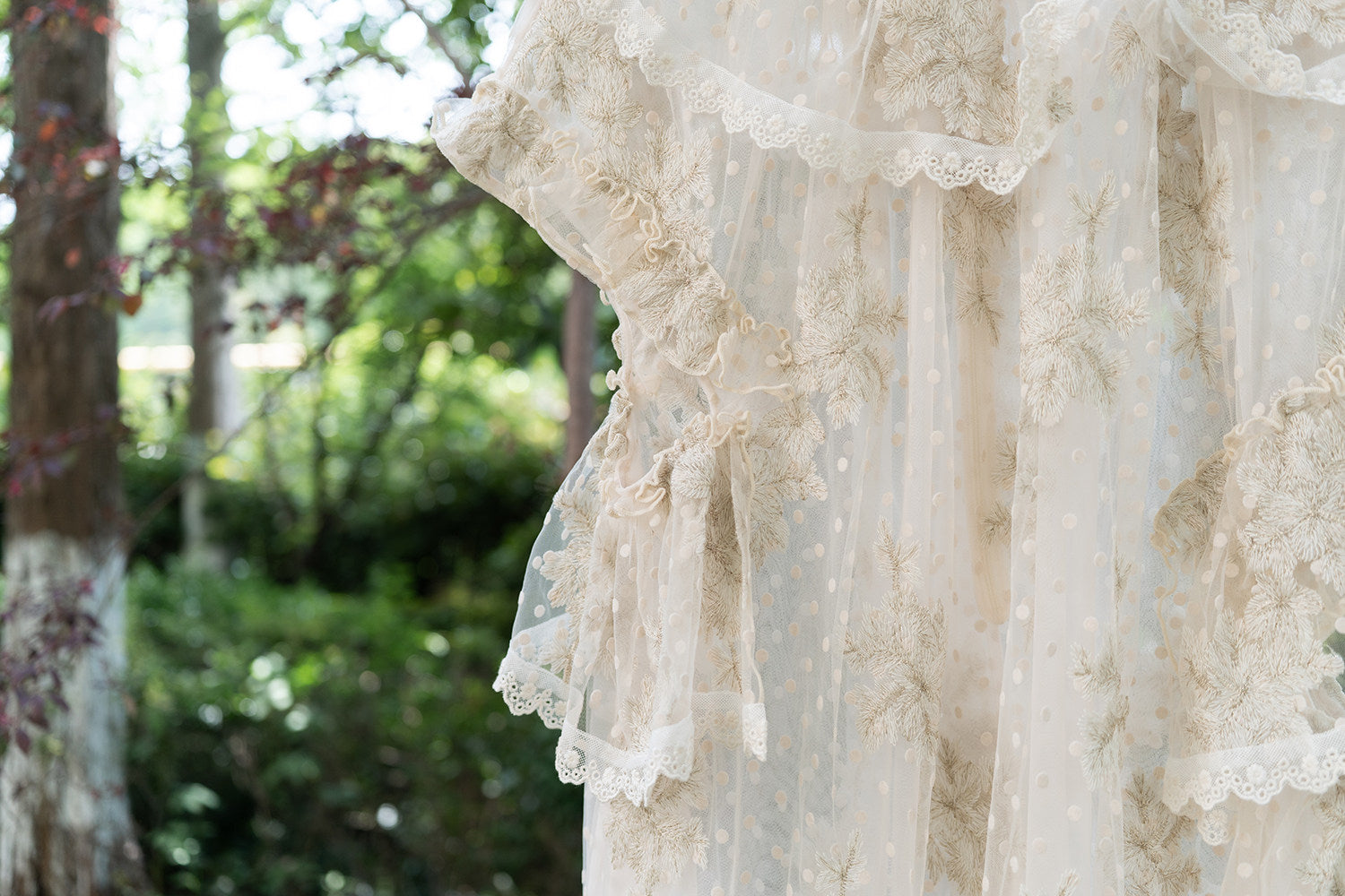 DADANAKO - Vintage Embroidered Mesh Maxi Dress dress DADANAKO