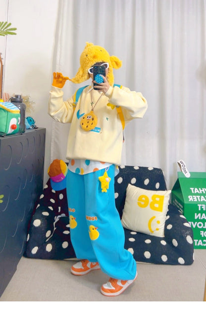 KURIOSITAET 杏色卫衣冬无帽刺绣 sweatshirt KURIOSITAET