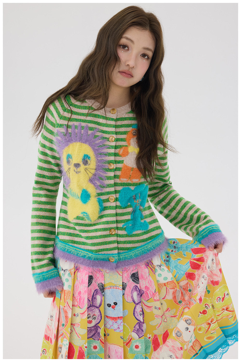 tntntutu - Plush Cartoon Knit Cardigan cardigan tntntutu