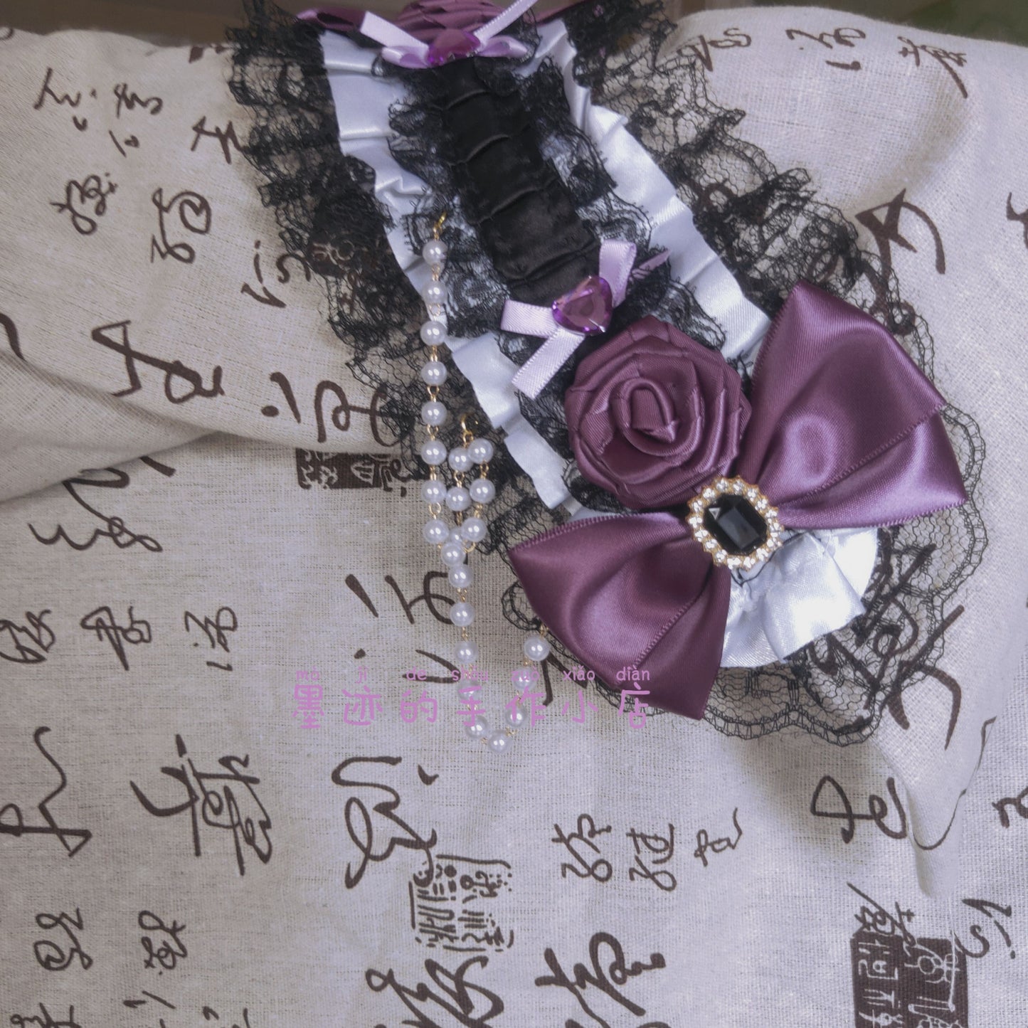 Gyaru Leopard Rose Chain Bow Hair Clip hairband moji