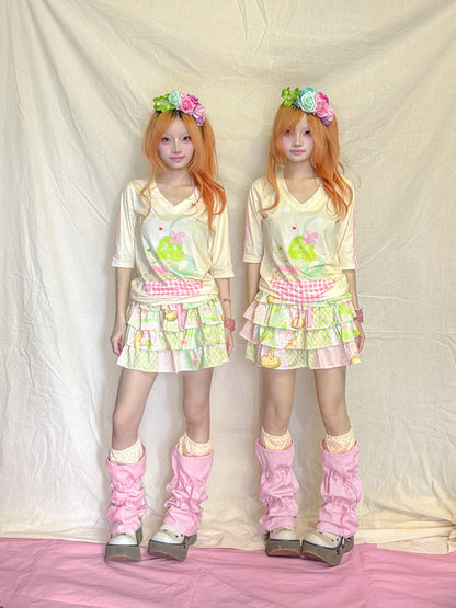 YJM with biubiu - Decora Kei Ruffle Cake Skirt skirt YJM with biubiu